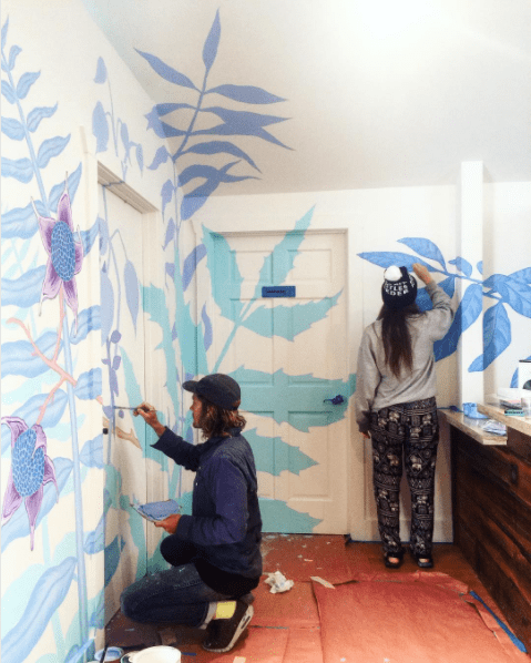 Painting Blue Plants for Bloom Juice