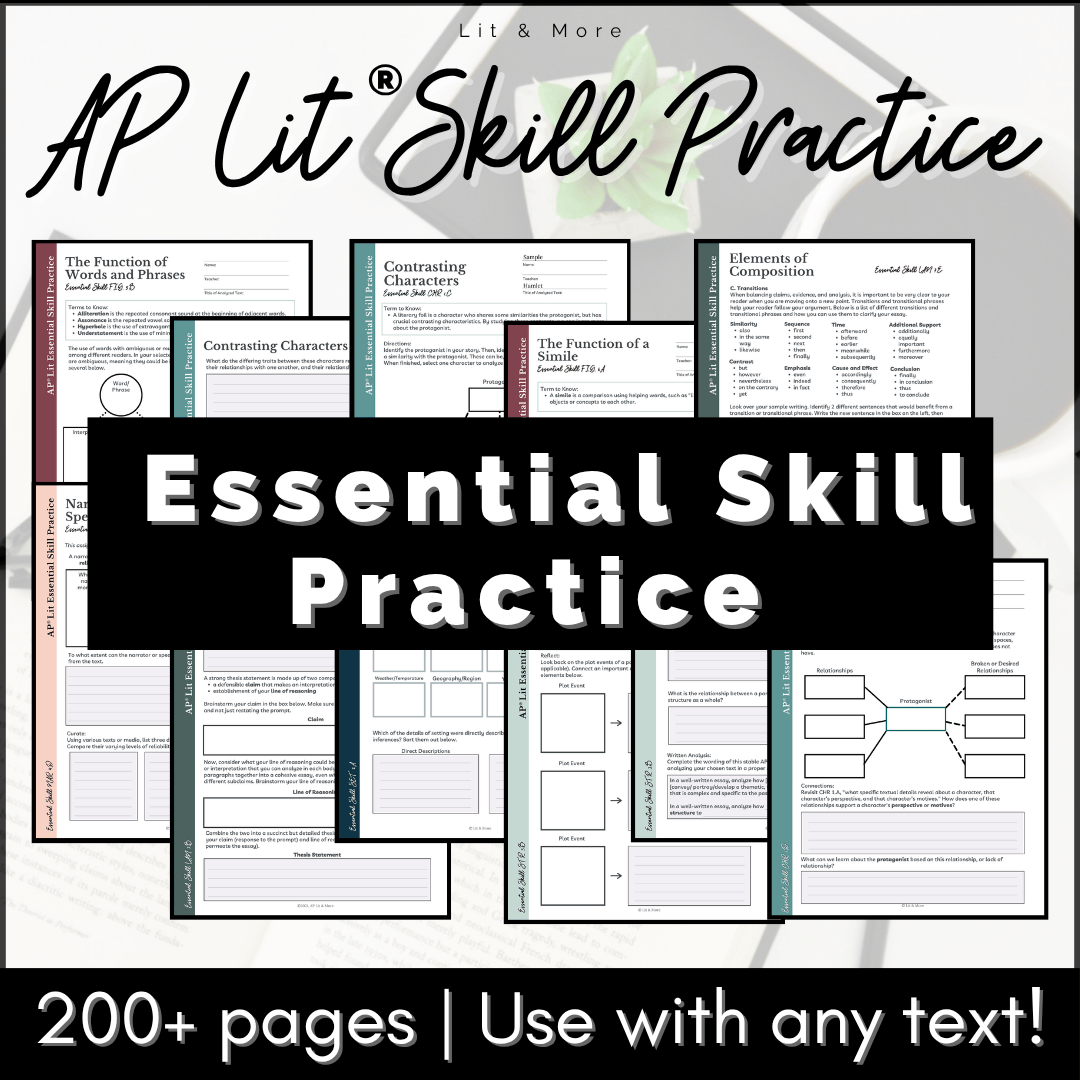 AP Lit Essential Skill Practice Graphic Organizer Bundle from Lit & More - TpT