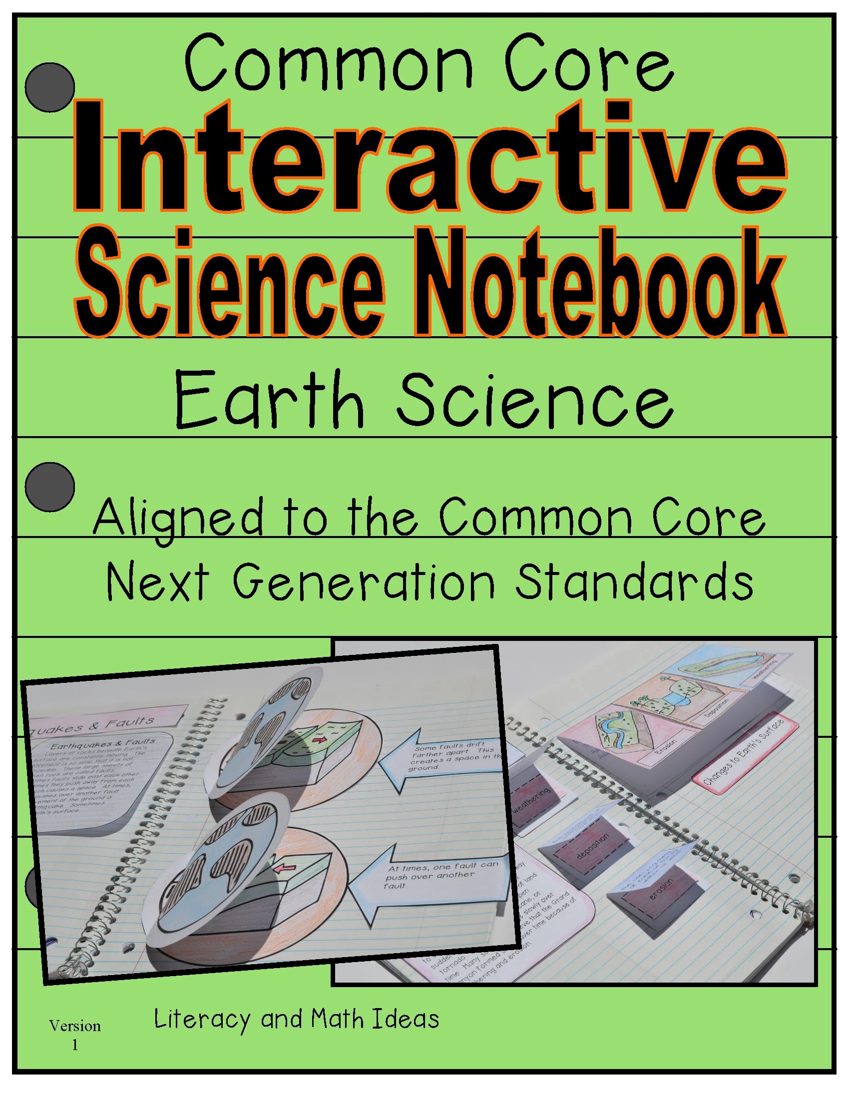 Earth Science Interactive Notebook Literacy And Math Ideas
