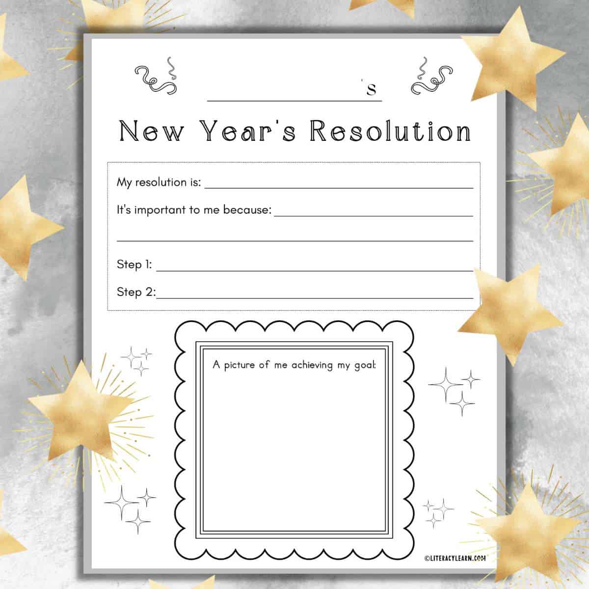 New year's resolution 2024 worksheets