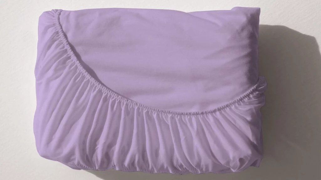 Drap housse 2 en 1 coloris Mauve