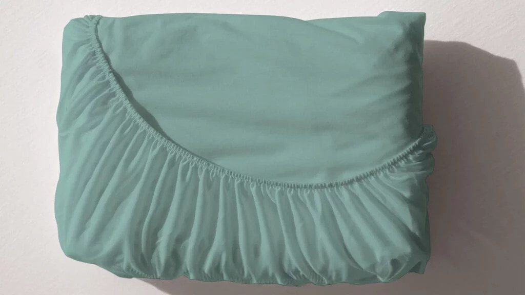 Drap housse 2 en 1 coloris Vert d'eau