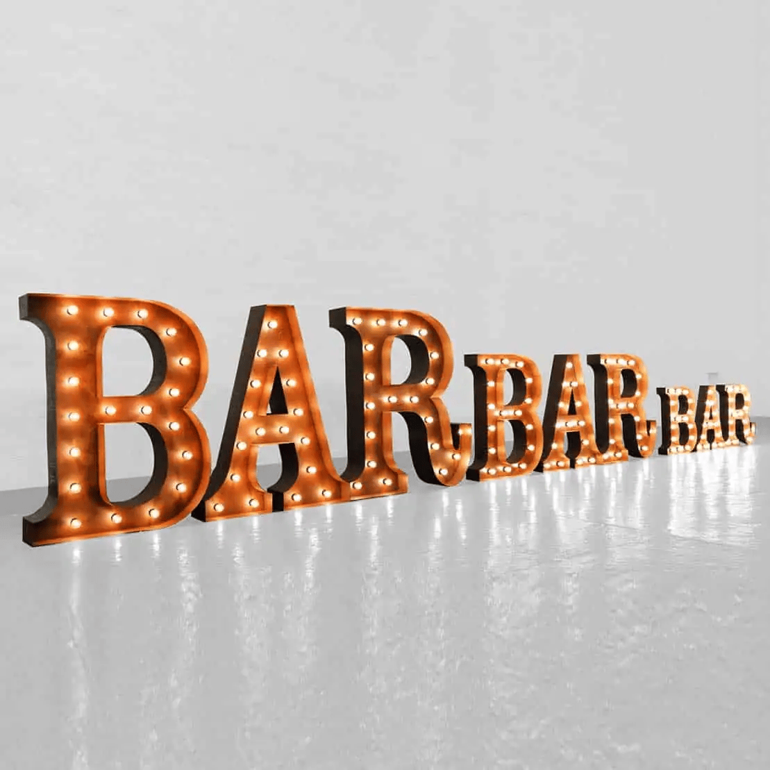 Rustic Bar Light up Letters (0.9m)