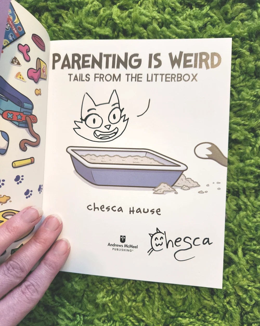 Signed "parenting is weird: tails from the litterbox" book