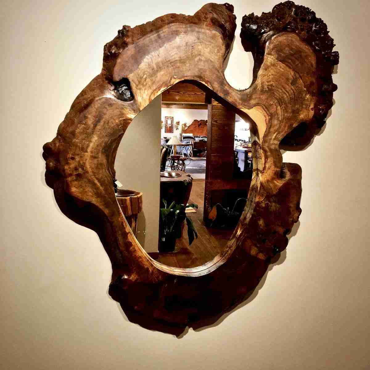 Walnut Burl Wood Mirror Littlebranch Farm