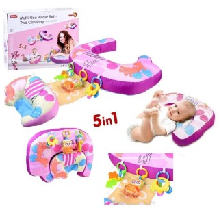Almohada Multifunción 5 en 1 de Lactancia Rosa
