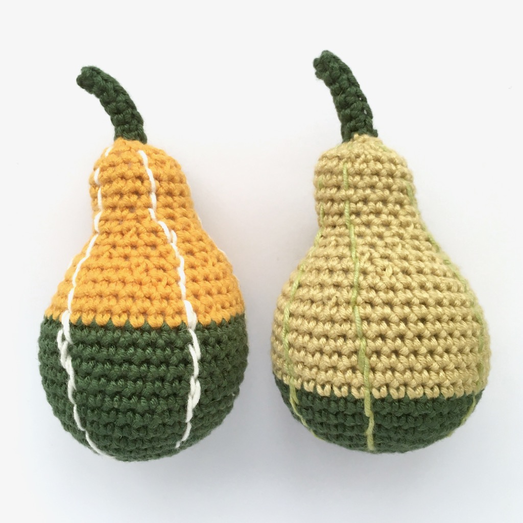 Crocheted decorative pear gourds