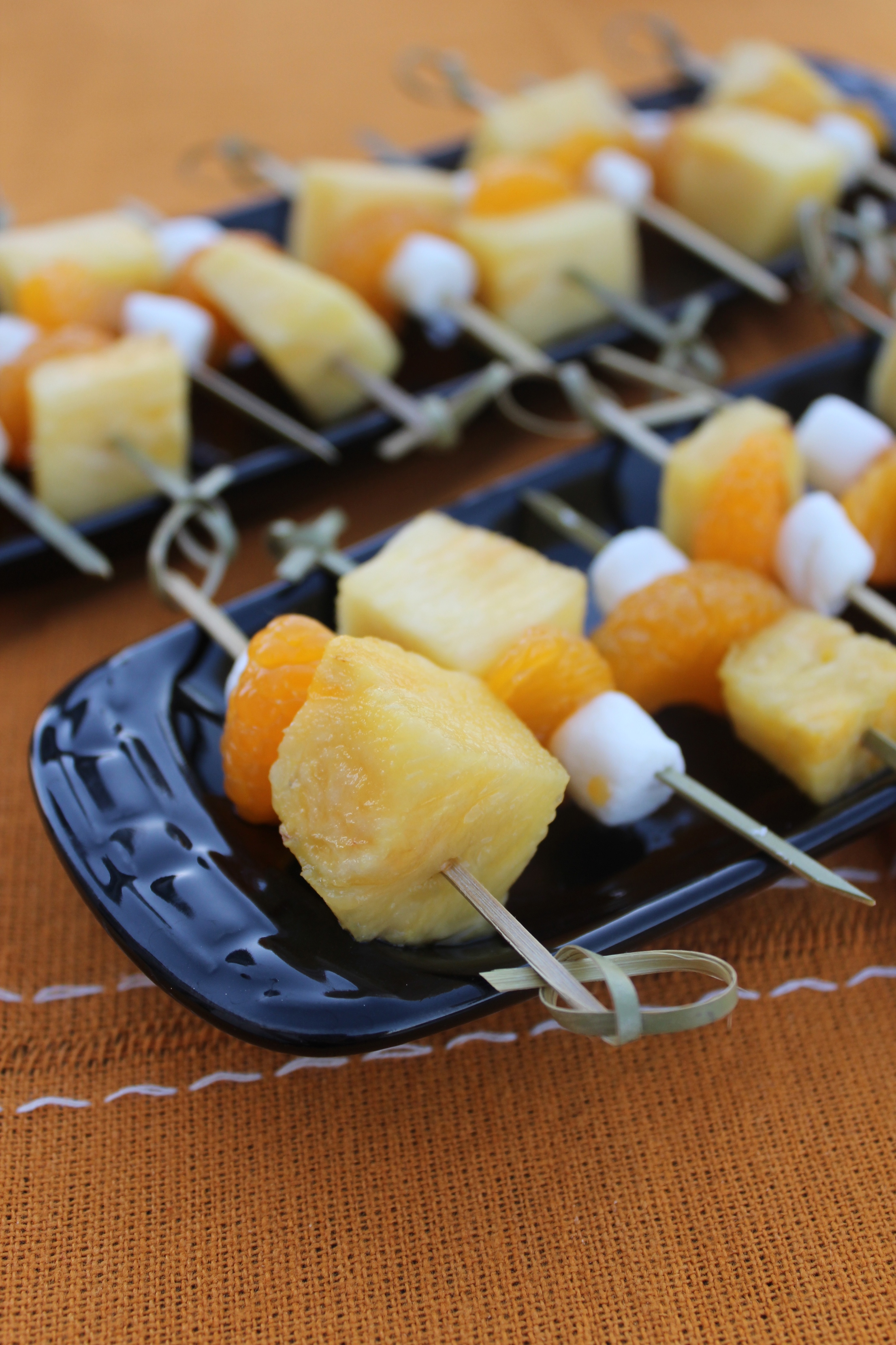 Candy Corn Fruit Skewers