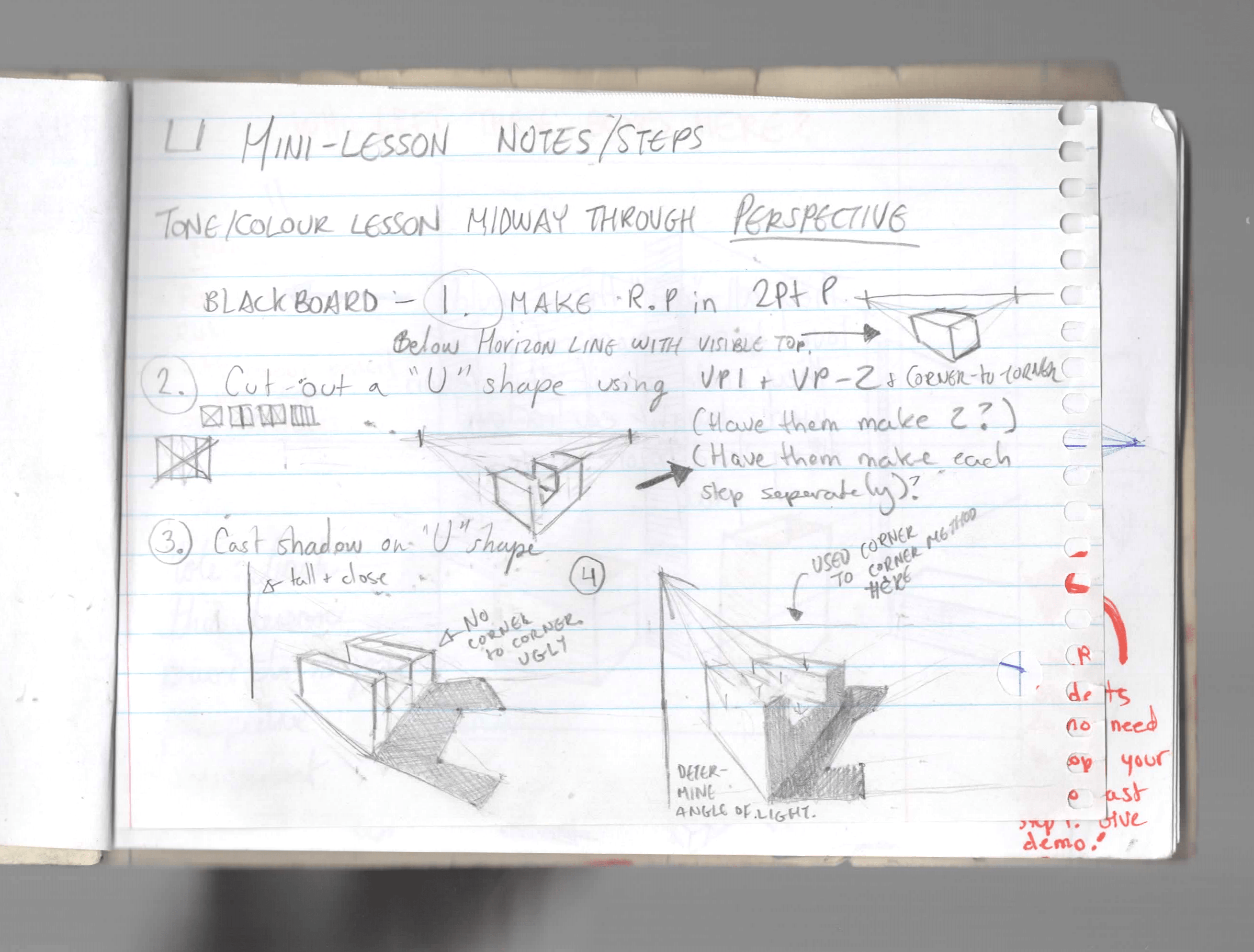Perspective Notes - Mini Lesson U Shape Note 2