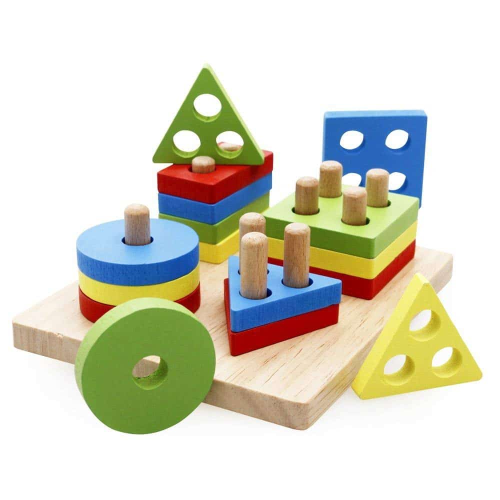 3-D Puzzles Kids Wooden Peg Puzzle,Educational Toy for Toddlers Bundle