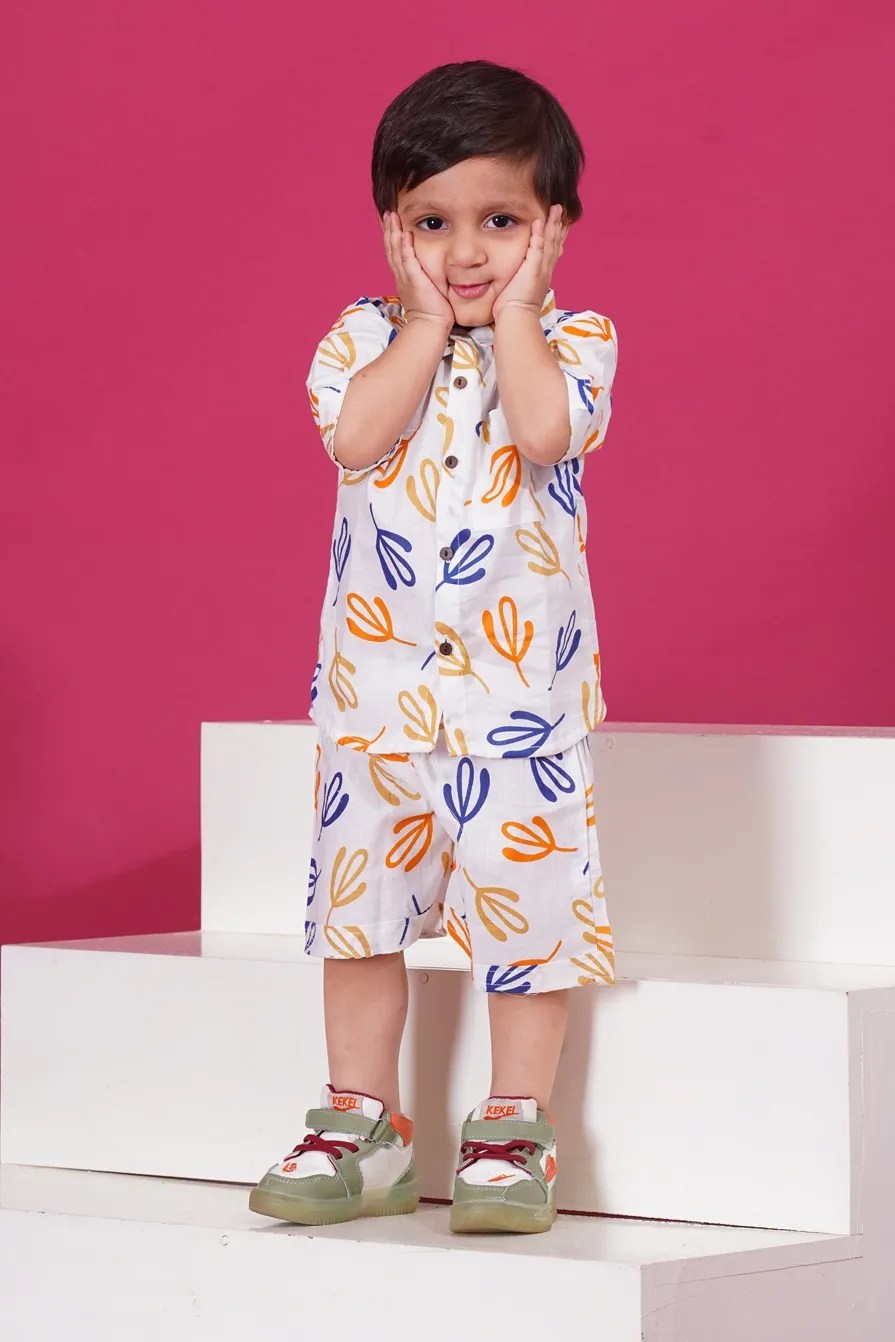 Multi Colour Printed Cotton Co-Ord Outfit for Kids Boys