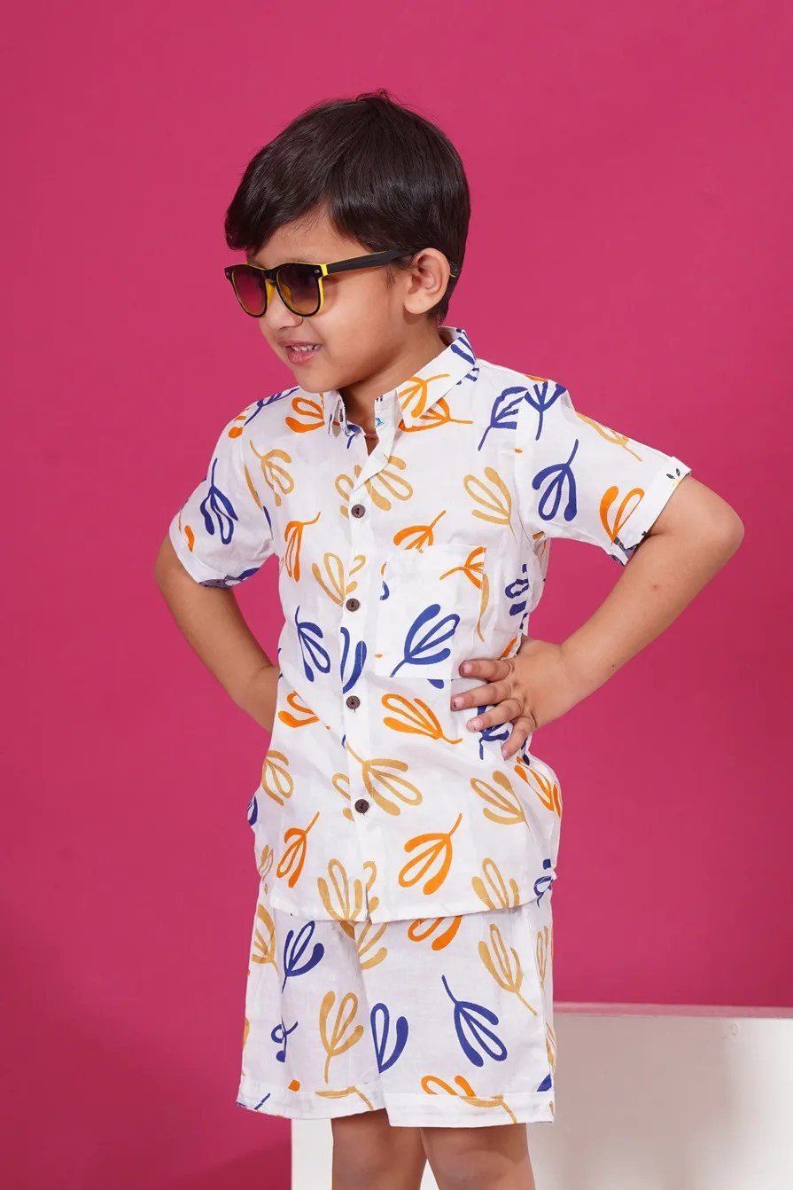 Multi Colour Printed Cotton Co-Ord Outfit for Kids Boys
