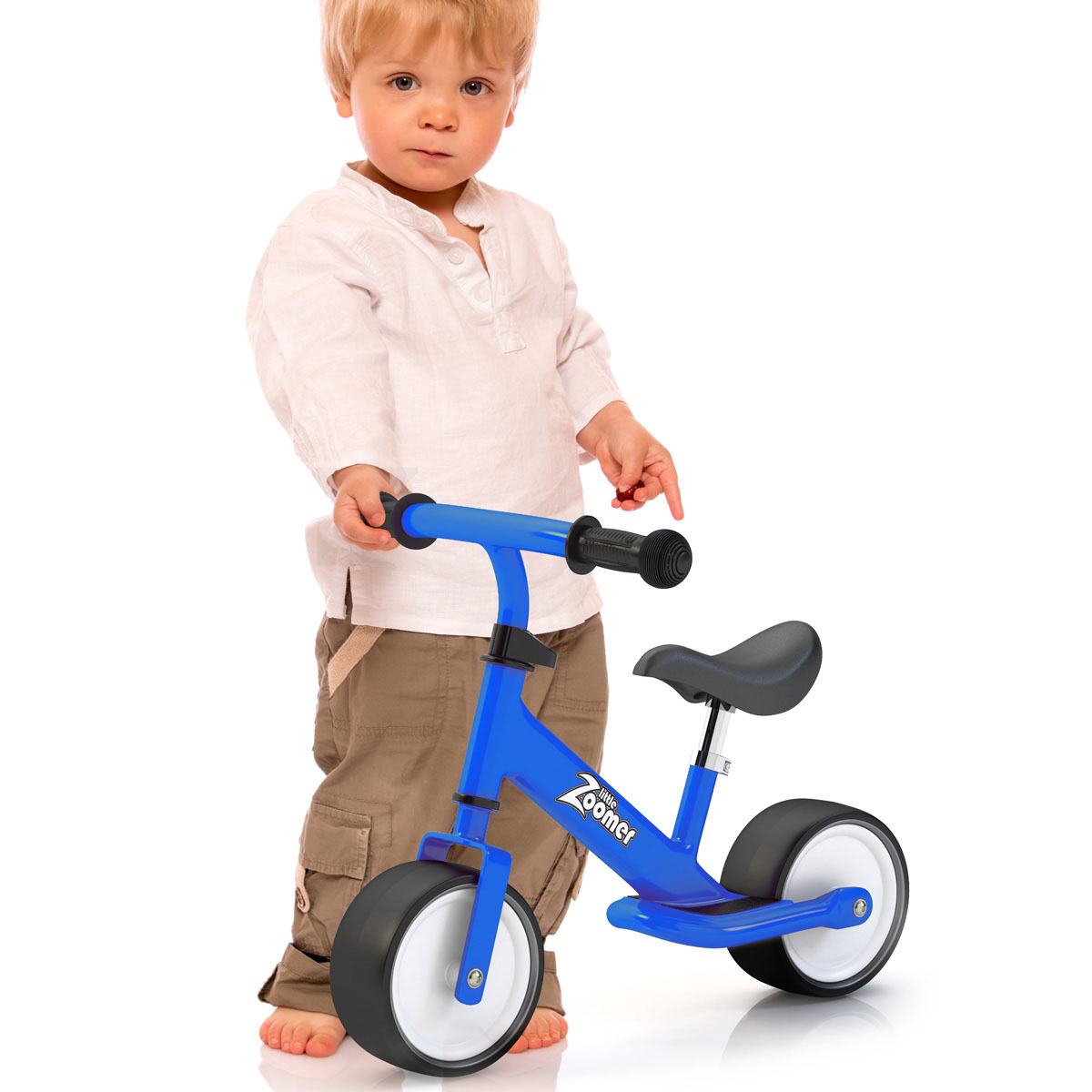 Blue Balance Bike with Extra Wide 