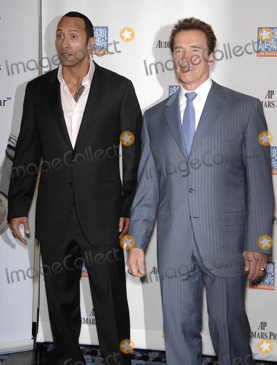 Photos and Pictures - Photo by: Michael Germana/starmaxinc.com 2008.  2/13/08 Dwayne Johnson (&ldquo;The Rock&rdquo;) and Arnold Schwarzenegger at a press  conference to commemorate an 8 year partnership between Audemars Piguet and  After-School