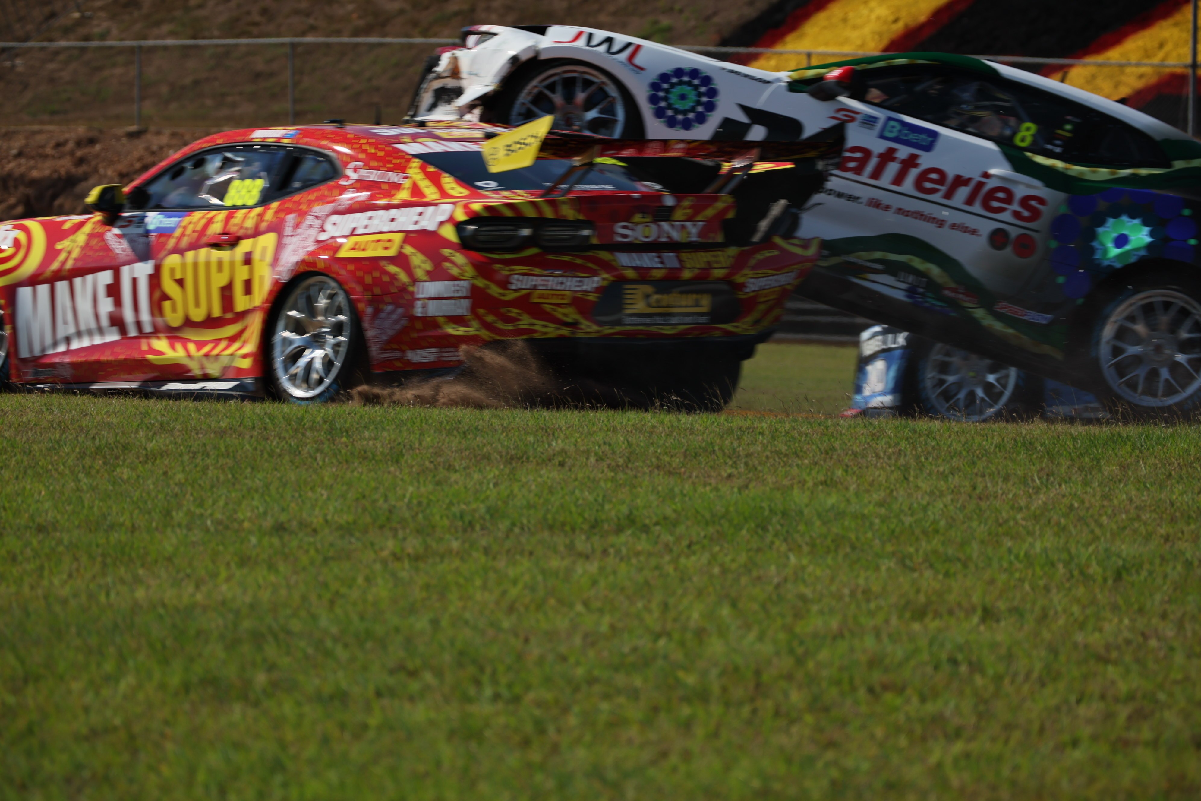 Broc Feeney takes out both Supercars races in Darwin as first lap sees spectacular crash