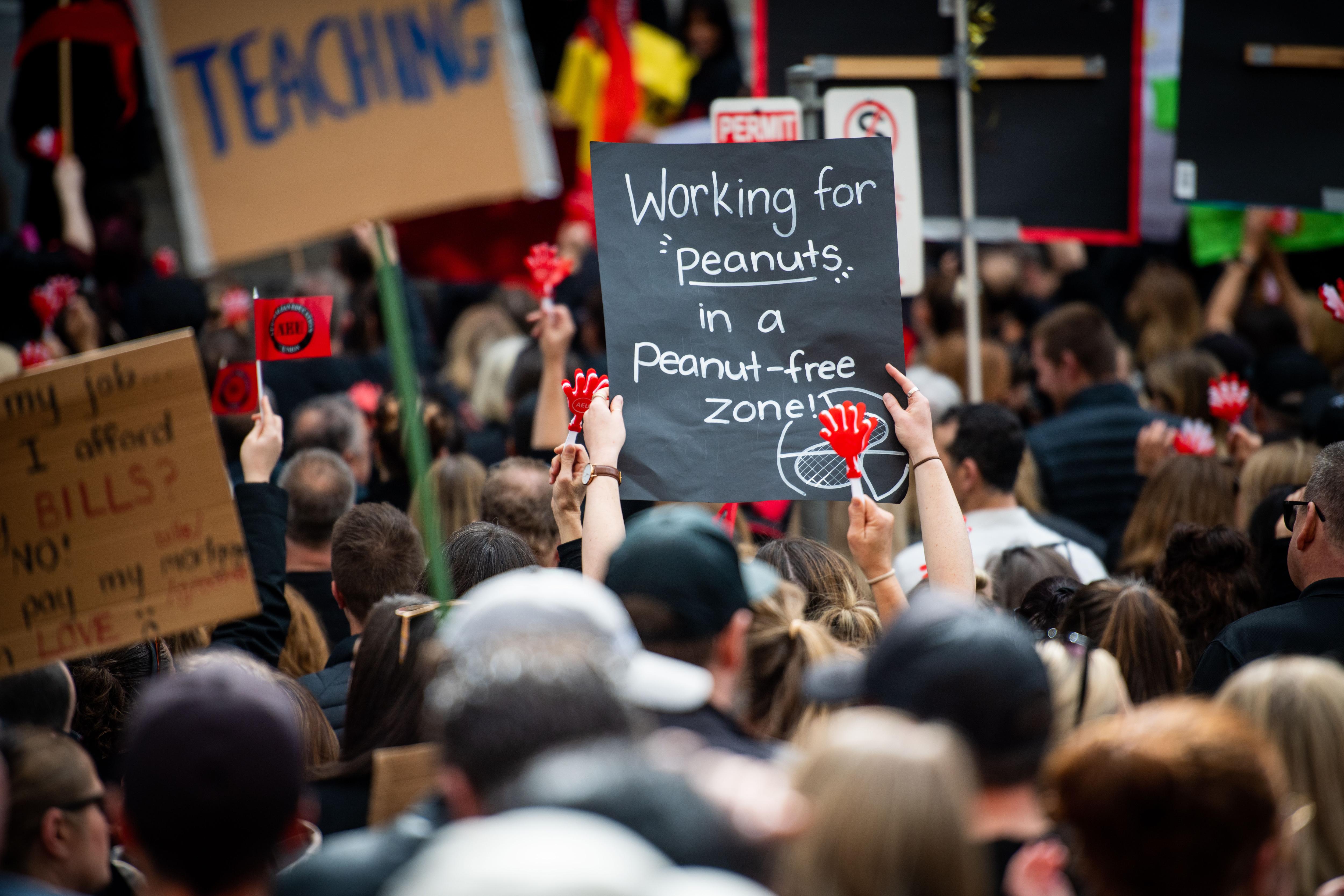 Sa Public School Teachers Protest Outside Parliament House During