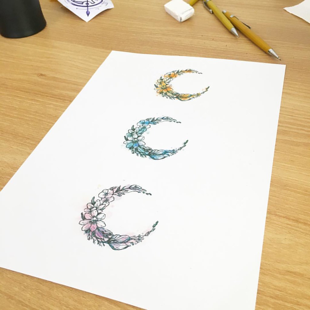 ∥꽃 달∥Flower Moon ∥Spring🌴∥ . . #Illust #Tattoo #Flower #W… | Flickr 1024_x_1024_jpg