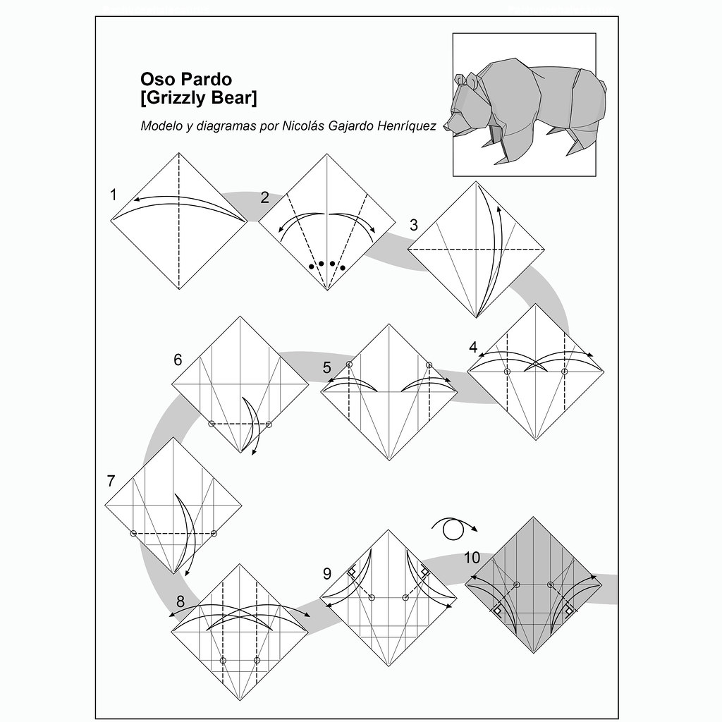 More five patch quilt block patterns. Origami Grizzly Bear Diagram Designed And Drew By Nicolas Flickr