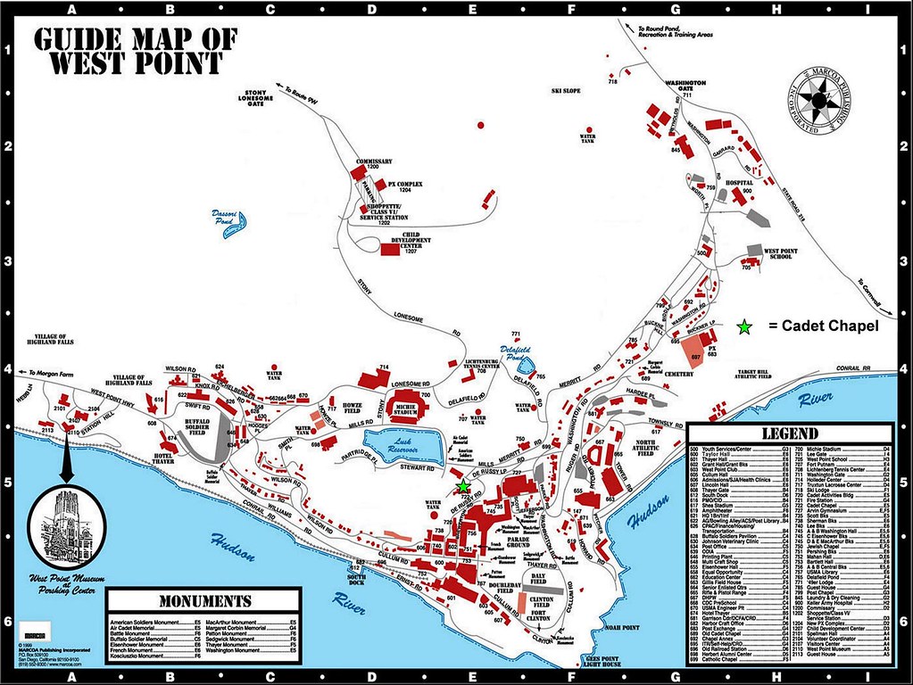 West Point Map USMA Campus Map For Location Of Cadet Chape S K 471354482 Ad9decd501 B 