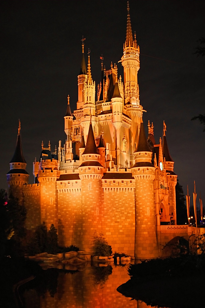 Night blindness is a type of vision impairment that causes you to experience poor vision at night or in dimly lit environments. Disney - Orange Castle At Night | Cinderella castle at