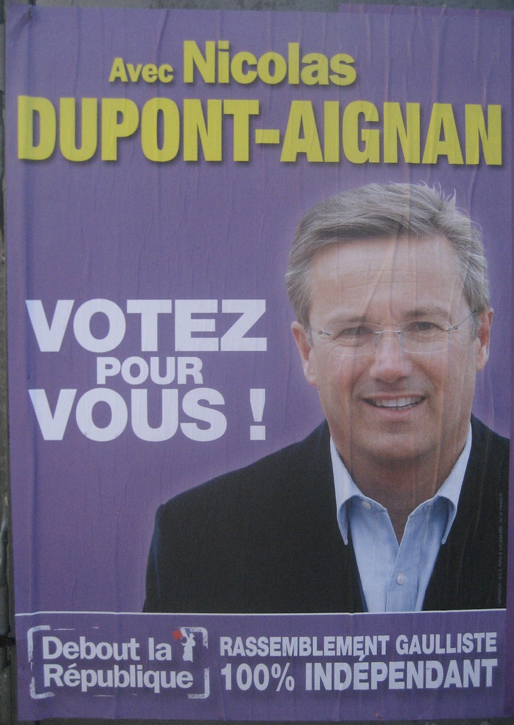 Un résultat insuffisant pour accéder au second . Nicolas Dupont Aignan Emmanuelsaussieraffiches Flickr