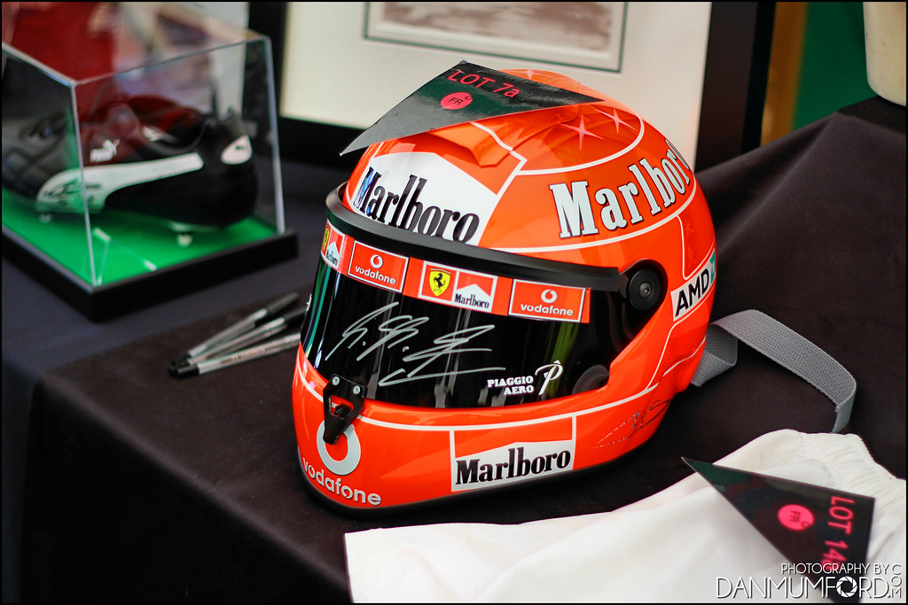 Two minutes of footage from a camera on michael schumacher's ski helmet showed the formula one great was clearly skiing off a groomed trail . Michael Schumacher Wearing Helmet - Michael Schumacher Spa 2011 gold