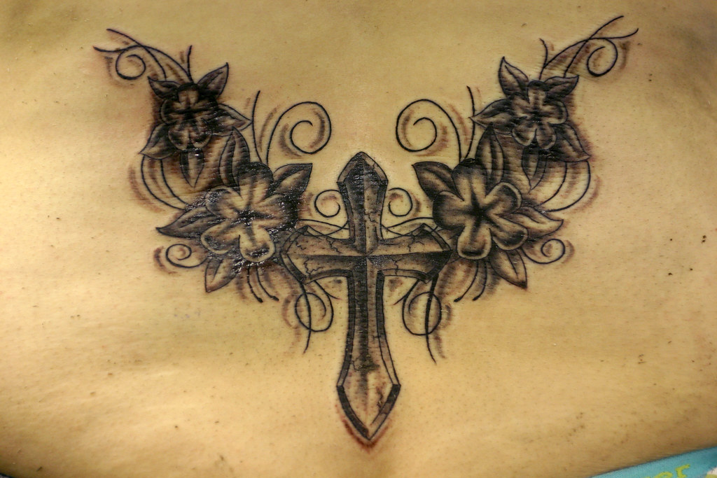 Cross Flowers And Vines Tattoo A Photo On Flickriver