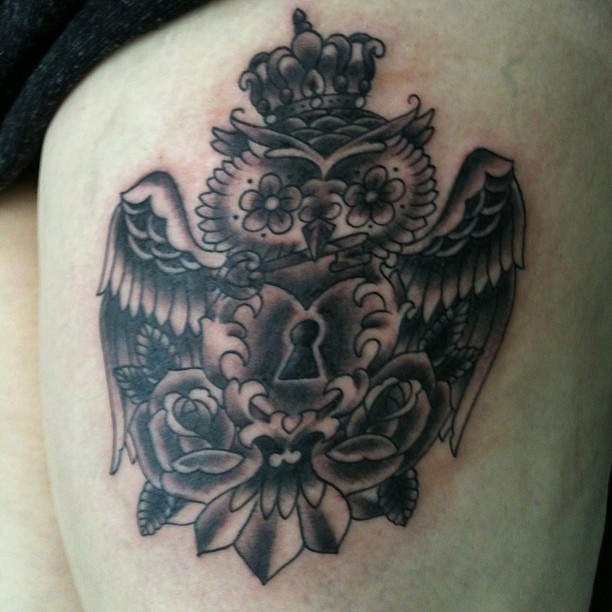 Chave e cadeado tatuagem Tattoo Feita Hj Owl Owltattoo Tatuagem Tattoodecoruja Flickr