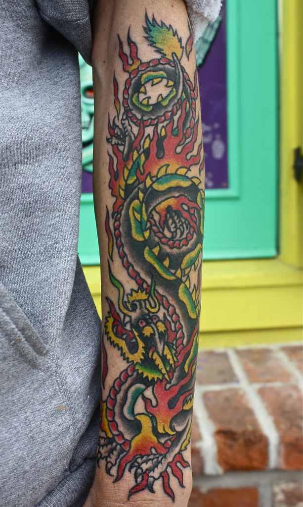 Old School Dragon Tattoo A Photo On Flickriver