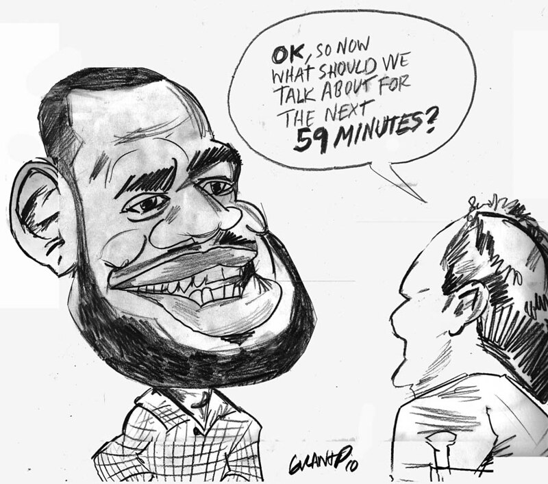 In this tutorial, we will draw lebron james face. Lebron James Caricature Sketch By Grant Grant Pominville Flickr