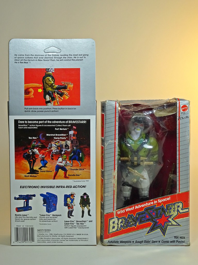 Bravestarr Toys . Mattel Fantastic World Of Bravestarr Toys Reignited Passion Vintage Fragile Tex Hex Box Back A Photo On Flickriver