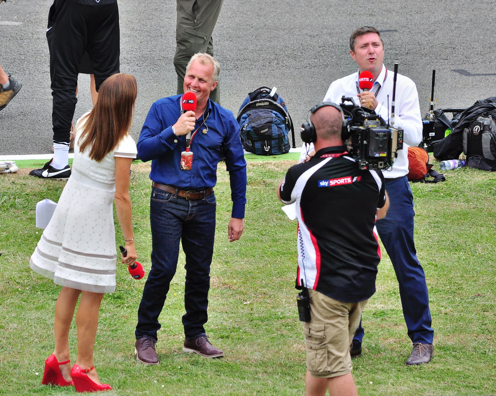 Sky Sports F1 Tv Crew Johnny Herbert In The Blue Shirt Ex