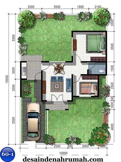 Download Gratis Gambar Terbaru Lengkap Denah Rumah Sederhana Minimalis Type 60 3d Desain Terbaru by Lampunghits.com