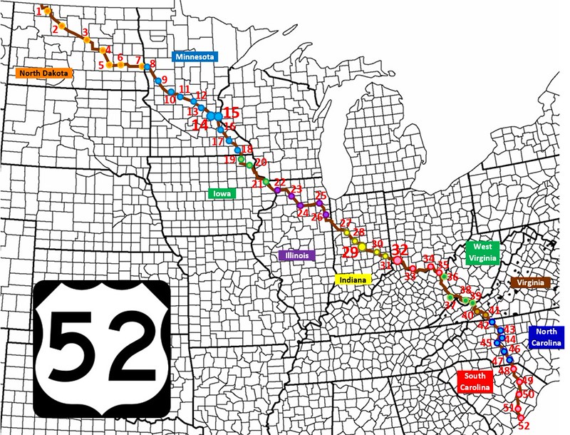 52 Cities On U S Route 52 A Dots On A Map Quiz By 52539882482 2f0d9f4f5d C 