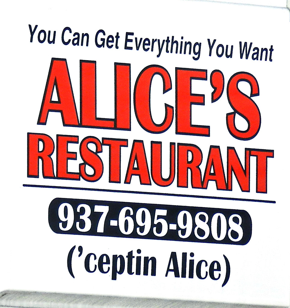 I just wish i didn't have to log back in each time i'm idle. Alice S Restaurant Seeing The Sign In Winchester Ohio Re Flickr