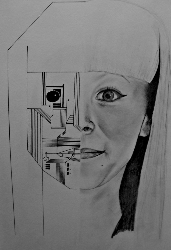 Half Robot Half Human 15 11 2011 Pigment Liner And Pencil Flickr