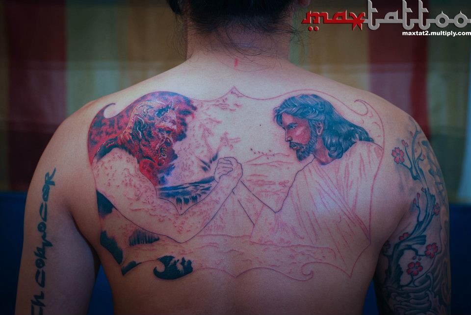 Jesus Vs Satan Tattoo In Progress | Jesus Vs Satan Tattoo Ar… | Flickr 643_x_960_jpg