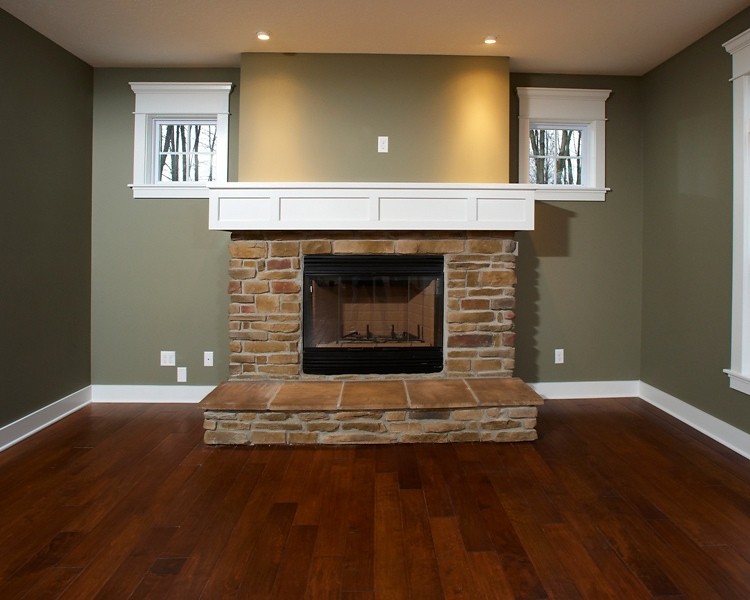 How to build a raised electric fireplace hearth step one: Stone Fireplace With Raised Hearth Portage 3252 Wayne Homes Flickr