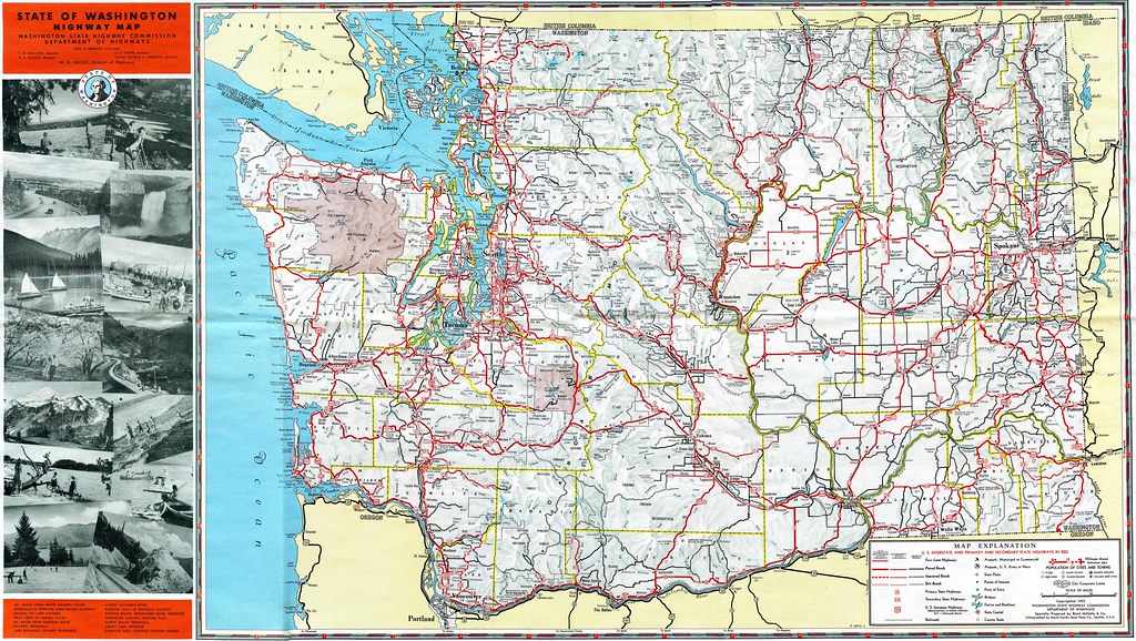 1952 Washington State Highway Map Check Out More Of My Sca Flickr 6561417781 50f7278432 B 