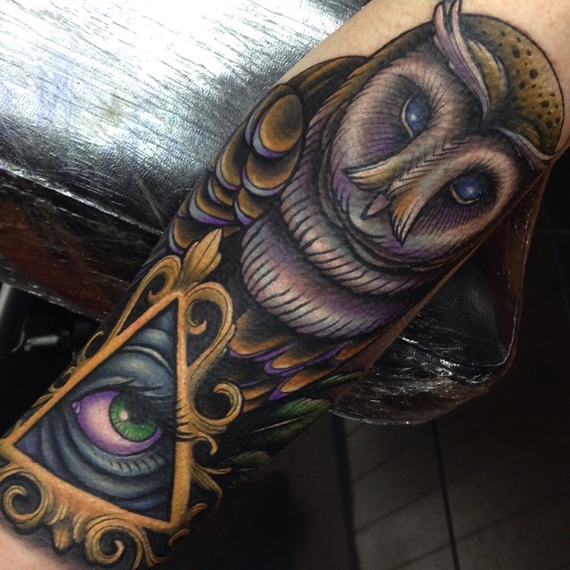 Freehand Owl And Illuminati Eye Sleeve Tattoo By Craig Hol… | Flickr 640_x_640_jpg