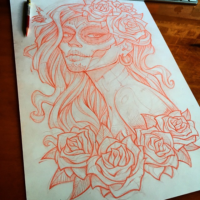 Working Up A New #Diadelosmuertos Illustration. #Art #New … | Flickr 640_x_640_jpg