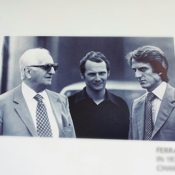 Enzo Ferrari Niki Lauda Luca Di Montezemolo Around 1977