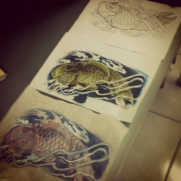Carpas para tatuagem dequalke 2012 Koi Lineart Tattoo Carpa Carpa Desenho De Carpas