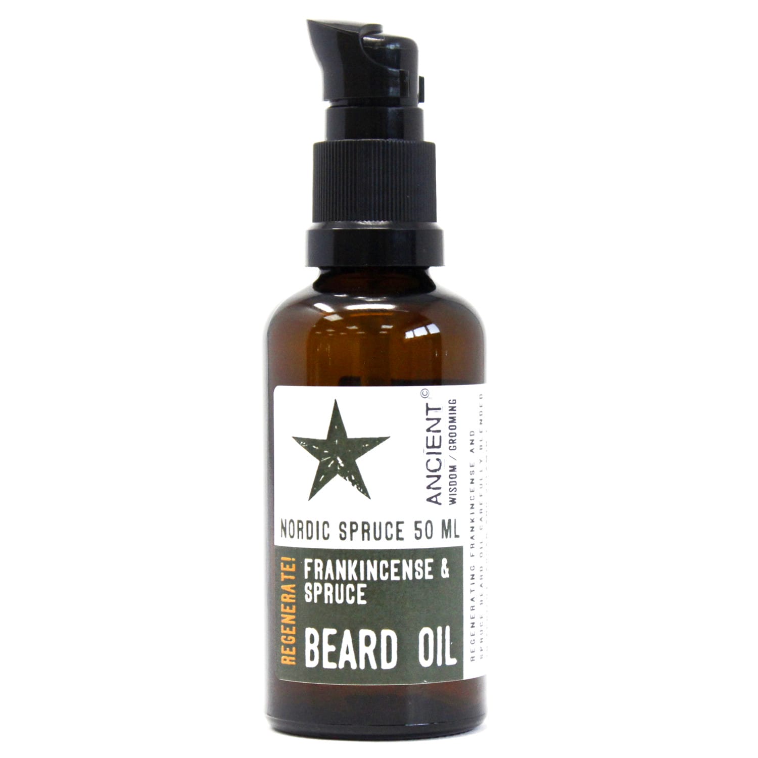 Nordic Spruce Beard Oil bottle - Frankincense & Spruce essential oil blend in 50ml size.