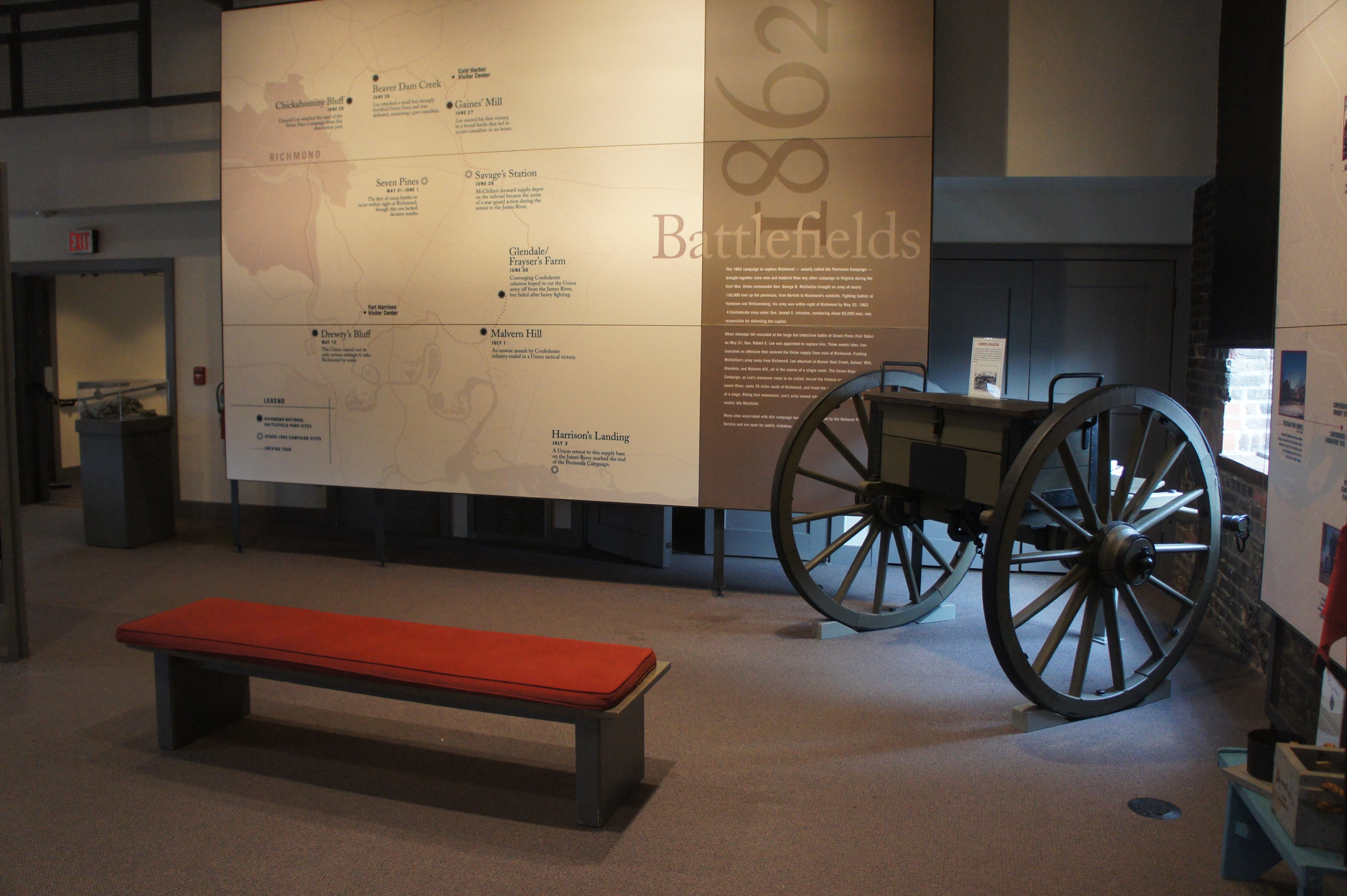 Inside the museum at the Visitor Center