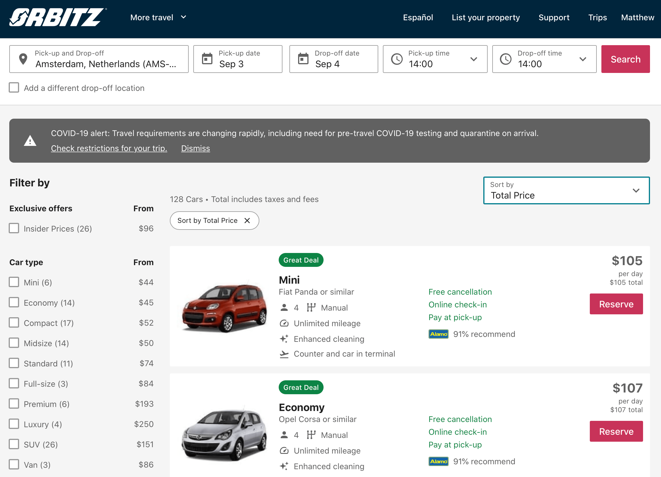 warning rental car pricing is obscene in europe too - live and lets fly on midland international airport avis rental car