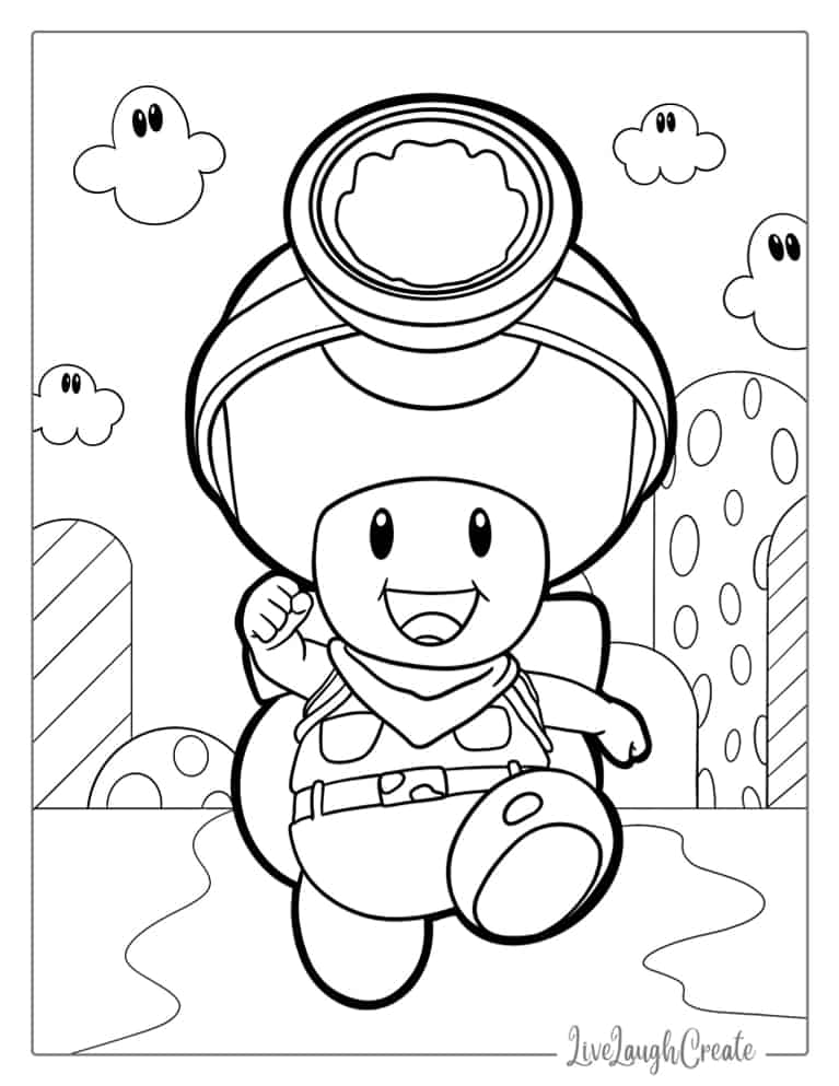 24 adorable toad coloring pages (free pdf printables)