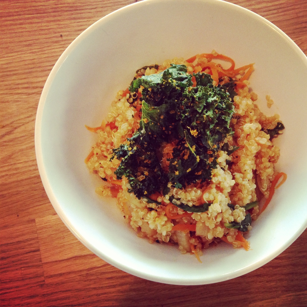 Quinoa Salad with Kale Chips