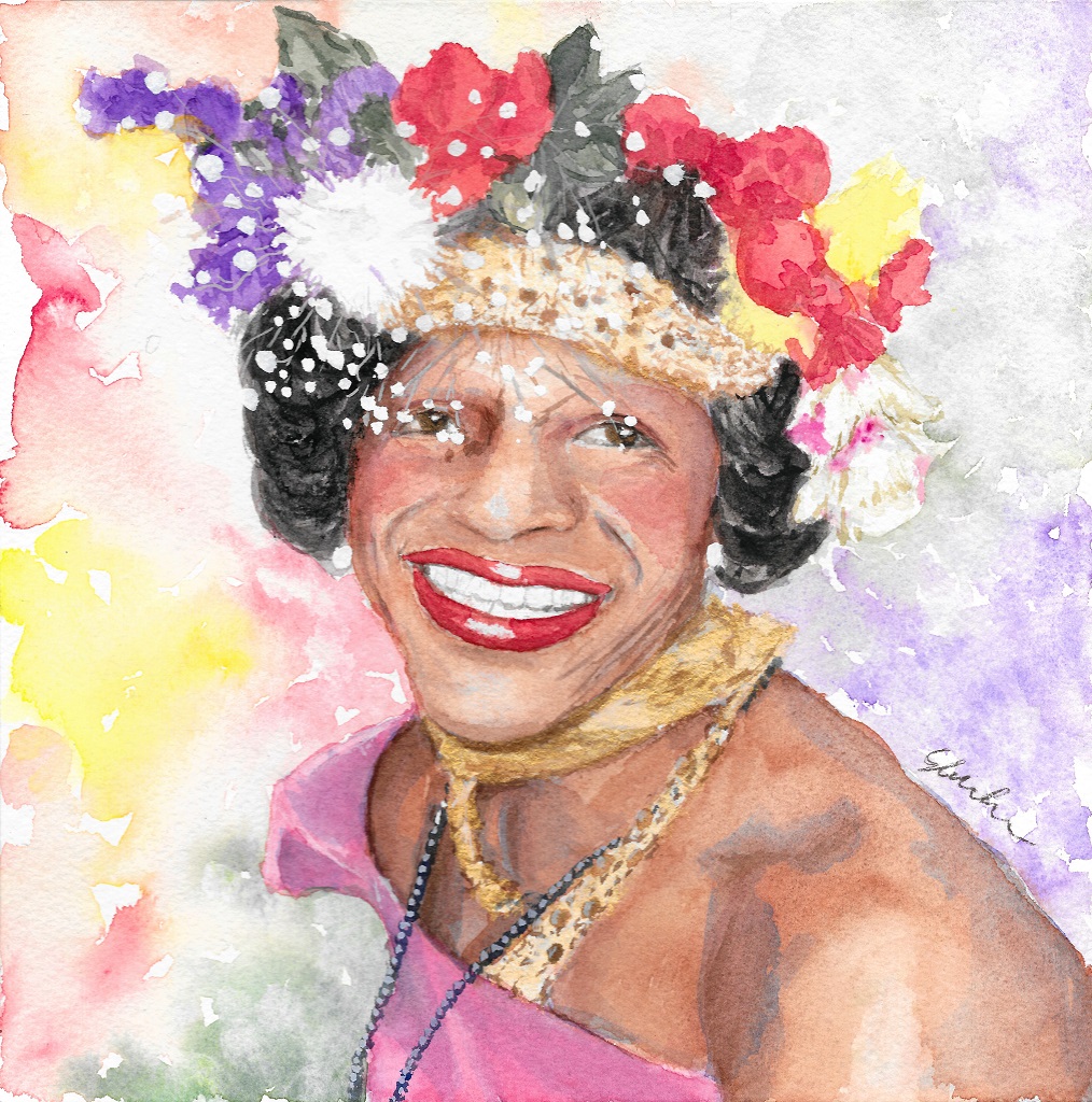 Marsha P. Johnson Watercolor Portrait