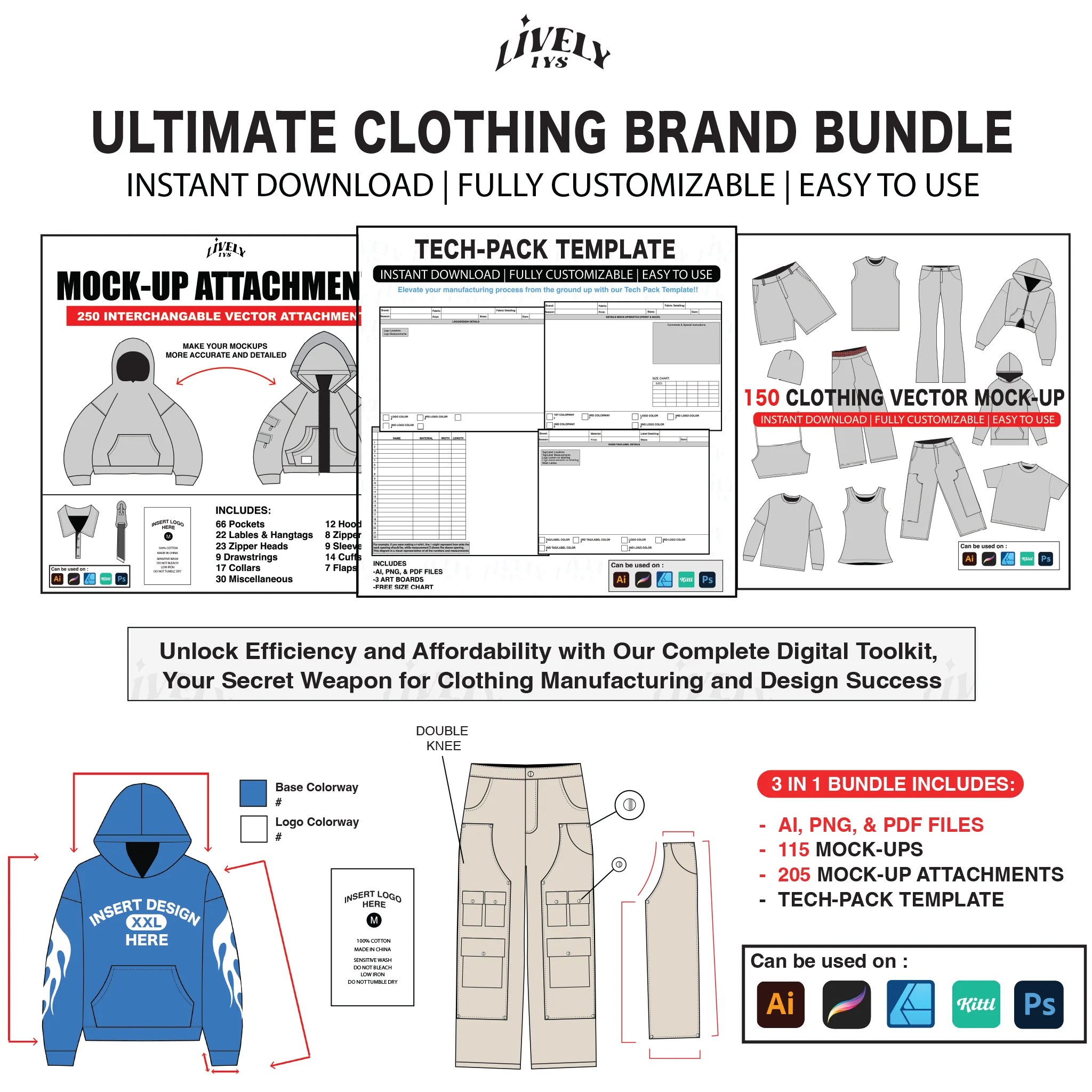 Bundle Vector Mock Up Attachments Mock Ups Tech Pack Template - Dark Patterns - Amazing Ultra HD Collection